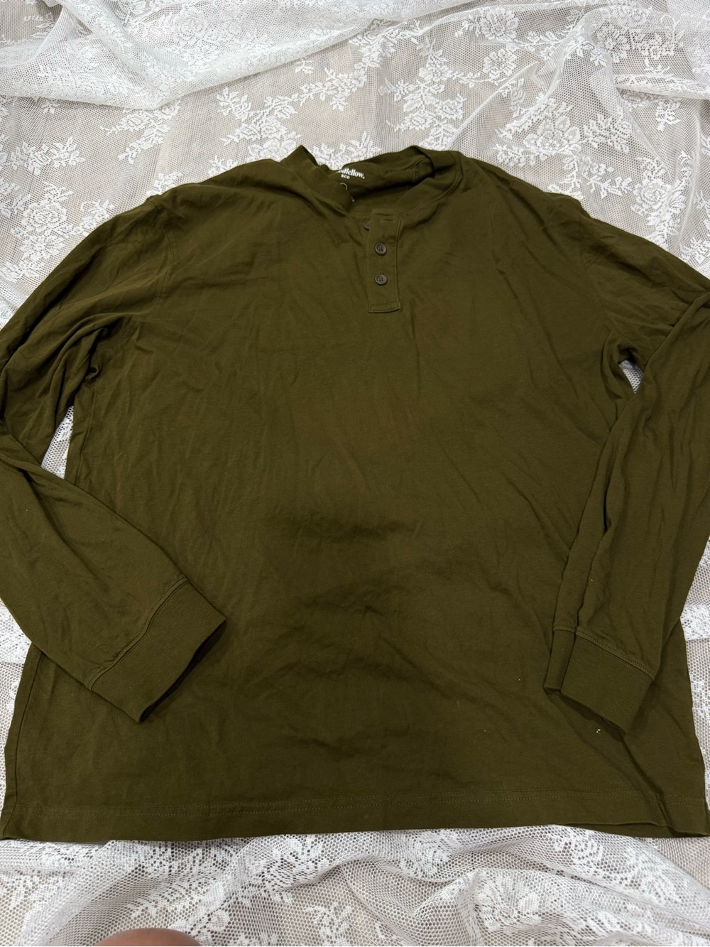 Goodfellow & Co Olive Green Long-Sleeve Henley
